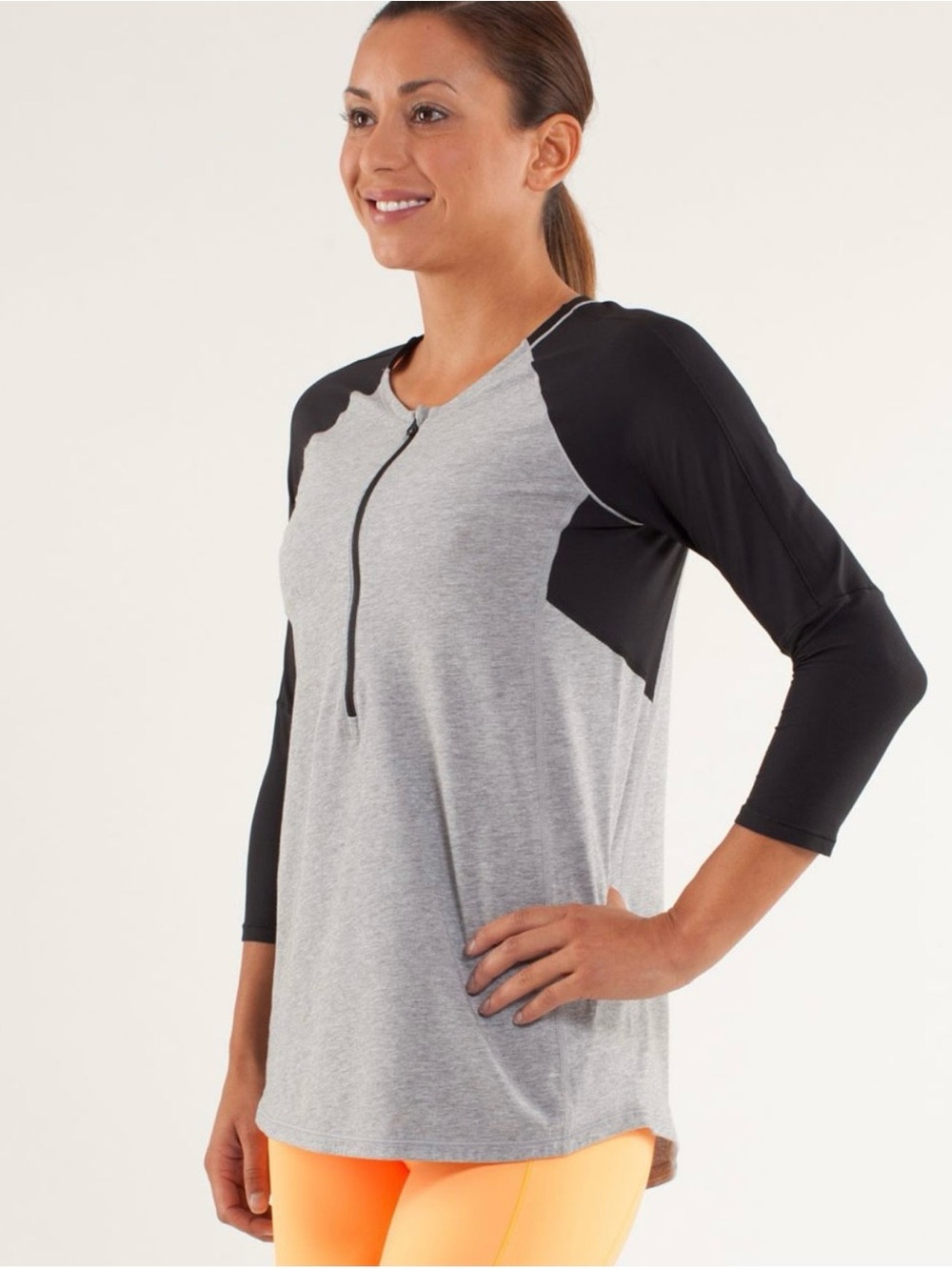 Lululemon Spincity Grey and Black Active Top